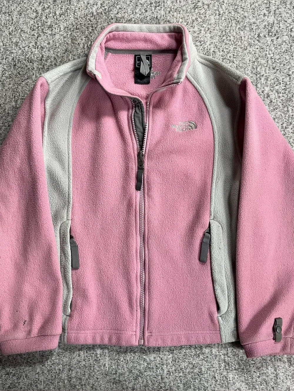 The North Face Pink and Gray Kids' Fleece Jacket